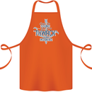 Archery I Love a Good Thwack in the Morning Cotton Apron 100% Organic Orange