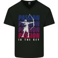 Archery Passion Is the Key Archer Mens V-Neck Cotton T-Shirt Black