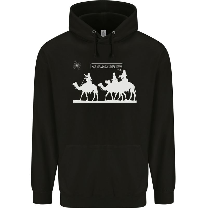 Are We Nearly there Yet? Funny Christmas Childrens Kids Hoodie Black