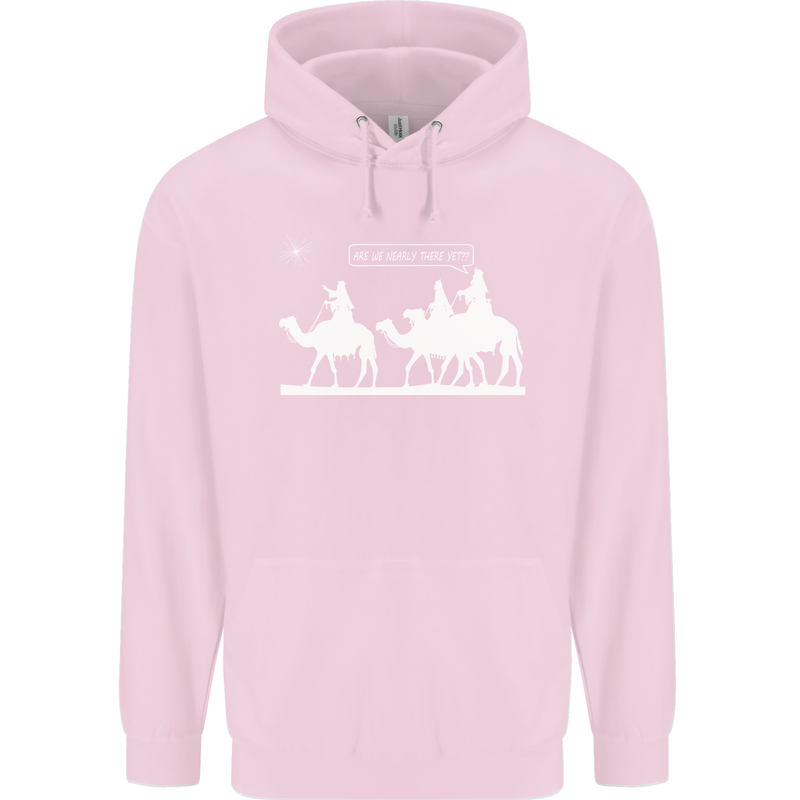 Are We Nearly there Yet? Funny Christmas Childrens Kids Hoodie Light Pink