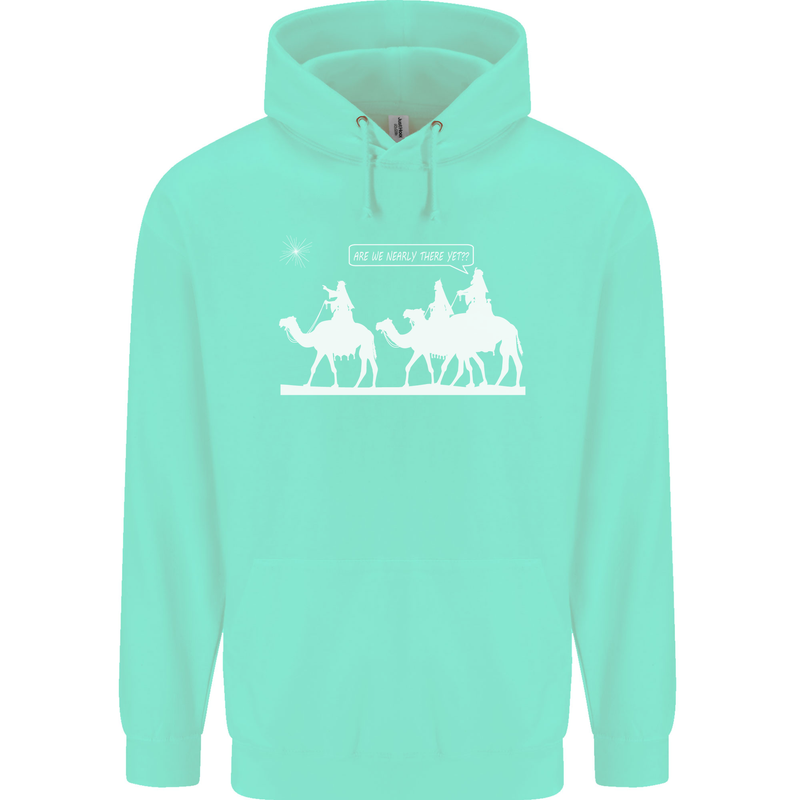 Are We Nearly there Yet? Funny Christmas Childrens Kids Hoodie Peppermint