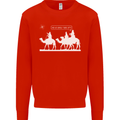 Are We Nearly there Yet? Funny Christmas Kids Sweatshirt Jumper Bright Red