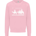 Are We Nearly there Yet? Funny Christmas Kids Sweatshirt Jumper Light Pink