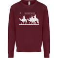 Are We Nearly there Yet? Funny Christmas Kids Sweatshirt Jumper Maroon