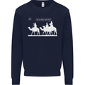 Are We Nearly there Yet? Funny Christmas Kids Sweatshirt Jumper Navy Blue