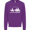 Are We Nearly there Yet? Funny Christmas Kids Sweatshirt Jumper Purple