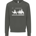 Are We Nearly there Yet? Funny Christmas Kids Sweatshirt Jumper Storm Grey