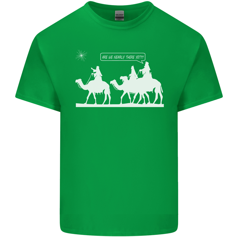 Are We Nearly there Yet? Funny Christmas Mens Cotton T-Shirt Tee Top Irish Green