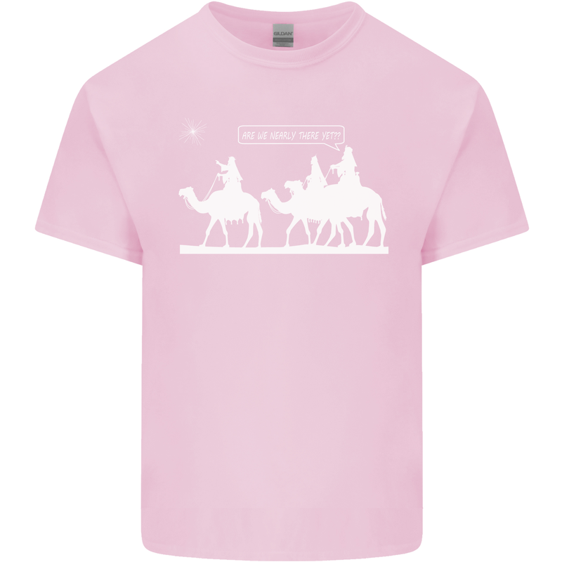 Are We Nearly there Yet? Funny Christmas Mens Cotton T-Shirt Tee Top Light Pink