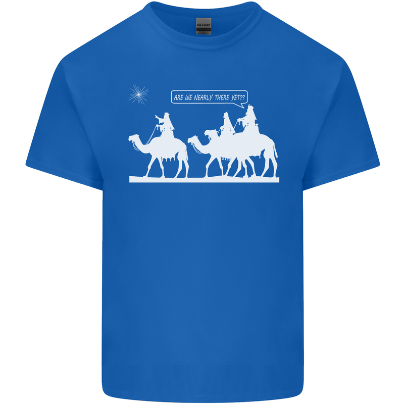 Are We Nearly there Yet? Funny Christmas Mens Cotton T-Shirt Tee Top Royal Blue