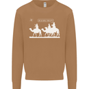 Are We Nearly there Yet? Funny Christmas Mens Sweatshirt Jumper Caramel Latte