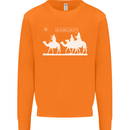 Are We Nearly there Yet? Funny Christmas Mens Sweatshirt Jumper Orange