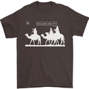 Are We Nearly there Yet? Funny Christmas Mens T-Shirt Cotton Gildan Dark Chocolate