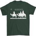 Are We Nearly there Yet? Funny Christmas Mens T-Shirt Cotton Gildan Forest Green