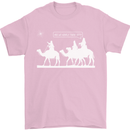 Are We Nearly there Yet? Funny Christmas Mens T-Shirt Cotton Gildan Light Pink