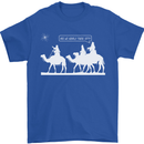 Are We Nearly there Yet? Funny Christmas Mens T-Shirt Cotton Gildan Royal Blue