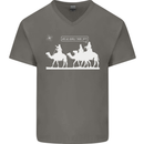 Are We Nearly there Yet? Funny Christmas Mens V-Neck Cotton T-Shirt Charcoal