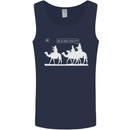 Are We Nearly there Yet? Funny Christmas Mens Vest Tank Top Navy Blue