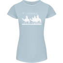 Are We Nearly there Yet? Funny Christmas Womens Petite Cut T-Shirt Light Blue
