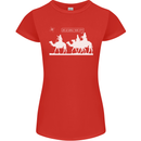 Are We Nearly there Yet? Funny Christmas Womens Petite Cut T-Shirt Red
