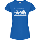 Are We Nearly there Yet? Funny Christmas Womens Petite Cut T-Shirt Royal Blue