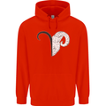 Aries Goat Head Star Sign Childrens Kids Hoodie Bright Red