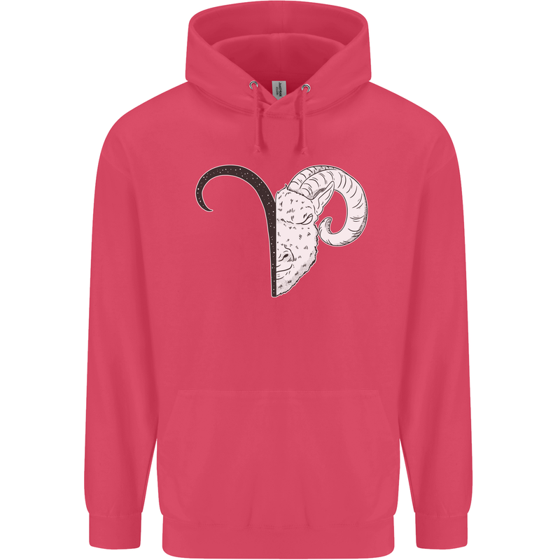 Aries Goat Head Star Sign Childrens Kids Hoodie Heliconia