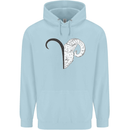 Aries Goat Head Star Sign Childrens Kids Hoodie Light Blue