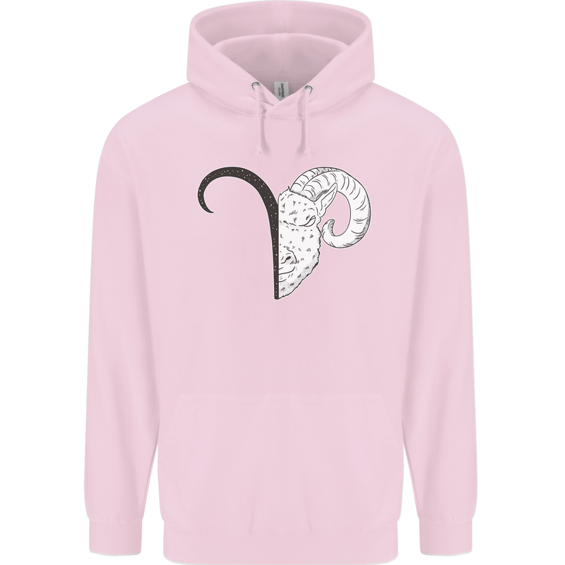 Aries Goat Head Star Sign Childrens Kids Hoodie Light Pink