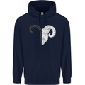 Aries Goat Head Star Sign Childrens Kids Hoodie Navy Blue