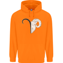 Aries Goat Head Star Sign Childrens Kids Hoodie Orange