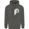 Aries Goat Head Star Sign Childrens Kids Hoodie Storm Grey