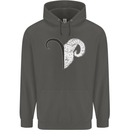 Aries Goat Head Star Sign Childrens Kids Hoodie Storm Grey