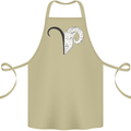 Aries Goat Head Star Sign Cotton Apron 100% Organic Khaki