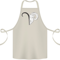 Aries Goat Head Star Sign Cotton Apron 100% Organic Natural