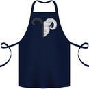 Aries Goat Head Star Sign Cotton Apron 100% Organic Navy Blue