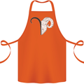 Aries Goat Head Star Sign Cotton Apron 100% Organic Orange