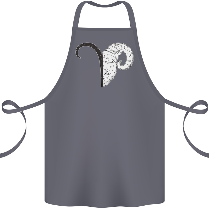 Aries Goat Head Star Sign Cotton Apron 100% Organic Steel