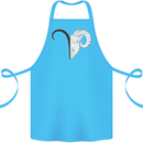 Aries Goat Head Star Sign Cotton Apron 100% Organic Turquoise