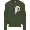Aries Goat Head Star Sign Kids Sweatshirt Jumper Forest Green