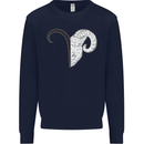 Aries Goat Head Star Sign Kids Sweatshirt Jumper Navy Blue