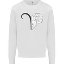 Aries Goat Head Star Sign Kids Sweatshirt Jumper White