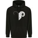 Aries Goat Head Star Sign Mens 80% Cotton Hoodie Black