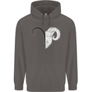 Aries Goat Head Star Sign Mens 80% Cotton Hoodie Charcoal