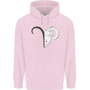 Aries Goat Head Star Sign Mens 80% Cotton Hoodie Light Pink