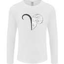 Aries Goat Head Star Sign Mens Long Sleeve T-Shirt White
