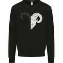 Aries Goat Head Star Sign Mens Sweatshirt Jumper Black