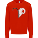 Aries Goat Head Star Sign Mens Sweatshirt Jumper Bright Red