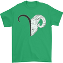 Aries Goat Head Star Sign Mens T-Shirt 100% Cotton Irish Green