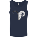 Aries Goat Head Star Sign Mens Vest Tank Top Navy Blue